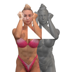 Mona Raw Flexing Chest Muscle Scans