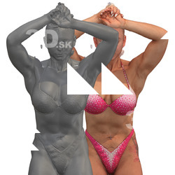 Mona Raw Flexing Torso Muscle Scans