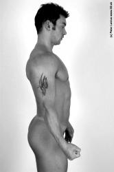 Upper Body Man White Tattoo Nude Muscular