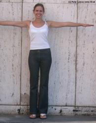 Whole Body Woman T poses Casual Slim Street photo references