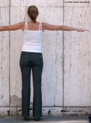 Whole Body Woman T poses Casual Slim Street photo references