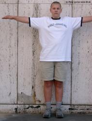 Whole Body Man T poses Casual Overweight Street photo references