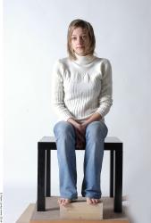 Whole Body Woman Artistic poses White Casual Slim