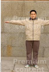 Whole Body Man T poses Asian Casual Overweight