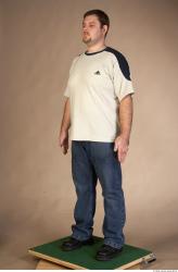 Whole Body Man Casual Overweight Studio photo references