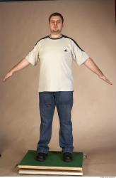 Whole Body Man Casual Overweight Studio photo references