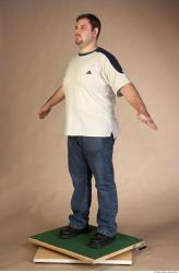 Whole Body Man Casual Overweight Studio photo references