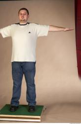 Whole Body Man T poses Casual Overweight Studio photo references