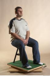 Whole Body Man Artistic poses White Casual Overweight