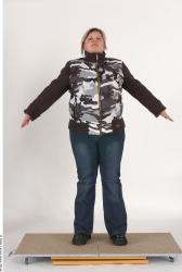 Whole Body Woman Casual Overweight Studio photo references