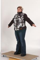 Whole Body Woman Casual Overweight Studio photo references