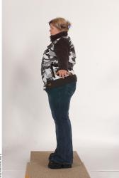 Whole Body Woman Casual Overweight Studio photo references