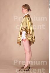 Whole Body Woman T poses White Historical Slim Costume photo references