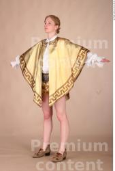 Whole Body Woman T poses White Historical Slim Costume photo references