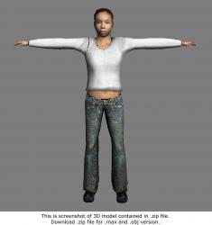 Whole Body Woman Black 3D Models