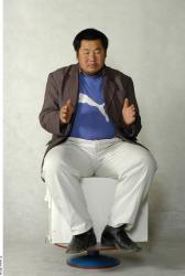 Whole Body Phonemes Man Artistic poses Asian Nude Casual Overweight Studio photo references