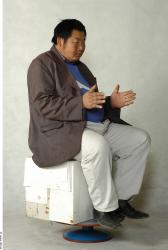 Whole Body Phonemes Man Artistic poses Asian Nude Casual Overweight Studio photo references