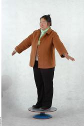 Whole Body Woman Asian Casual Overweight Studio photo references