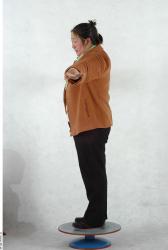 Whole Body Woman T poses Asian Casual Overweight Studio photo references