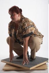 Whole Body Woman Casual Slim Overweight Studio photo references