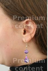 Ear Whole Body Woman T poses Casual Jewel Slim Chubby Street photo references