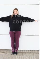 Whole Body Woman T poses Casual Jewel Slim Chubby Street photo references