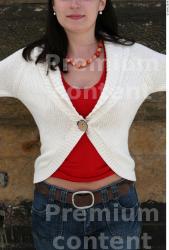 Upper Body Woman White Casual Slim