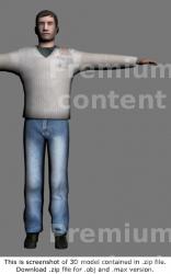 Whole Body Man White Casual 3D Models