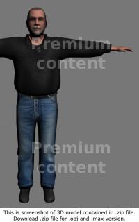 3D Model White Man #