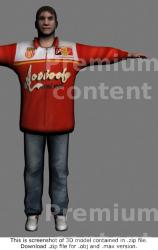 Whole Body Man White Casual Athletic 3D Models