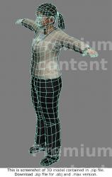 Whole Body Woman White Casual Average 3D Models