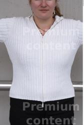 Upper Body Woman White Casual Chubby