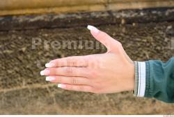 Hand Woman White Casual Slim