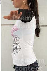 Upper Body Woman White Casual T shirt Average