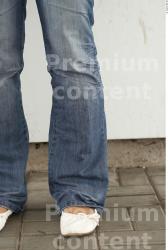 Calf Woman White Casual Jeans Average