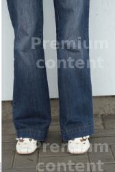 Calf Woman White Casual Jeans Slim