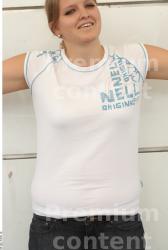 Upper Body Woman White Casual T shirt Average