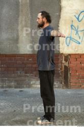 Whole Body Man T poses Casual Average Bearded Street photo references