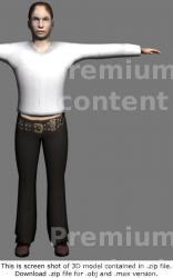 Whole Body Woman White Casual Average 3D Models