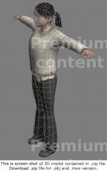 Whole Body Woman White Casual Average 3D Models