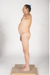 Whole Body Man White Nude Overweight Male Studio Poses