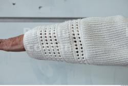 and more Forearm Woman White Casual Sweater Overweight