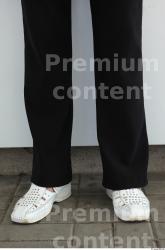 Calf Woman White Casual Trousers Overweight