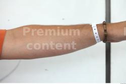 Forearm Man White Casual Overweight