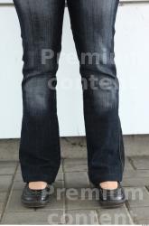 Calf Woman Casual Jeans Chubby Street photo references