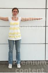 Whole Body Woman T poses White Casual Slim