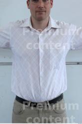 Upper Body Man White Formal Shirt Average