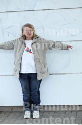 Whole Body Woman T poses White Casual Overweight