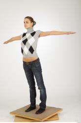 Hand Whole Body Woman Hand pose T poses Casual Slim Studio photo references
