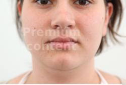 Mouth Woman Casual Overweight Street photo references